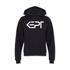 A black hoodie with the KEPT logo in white.