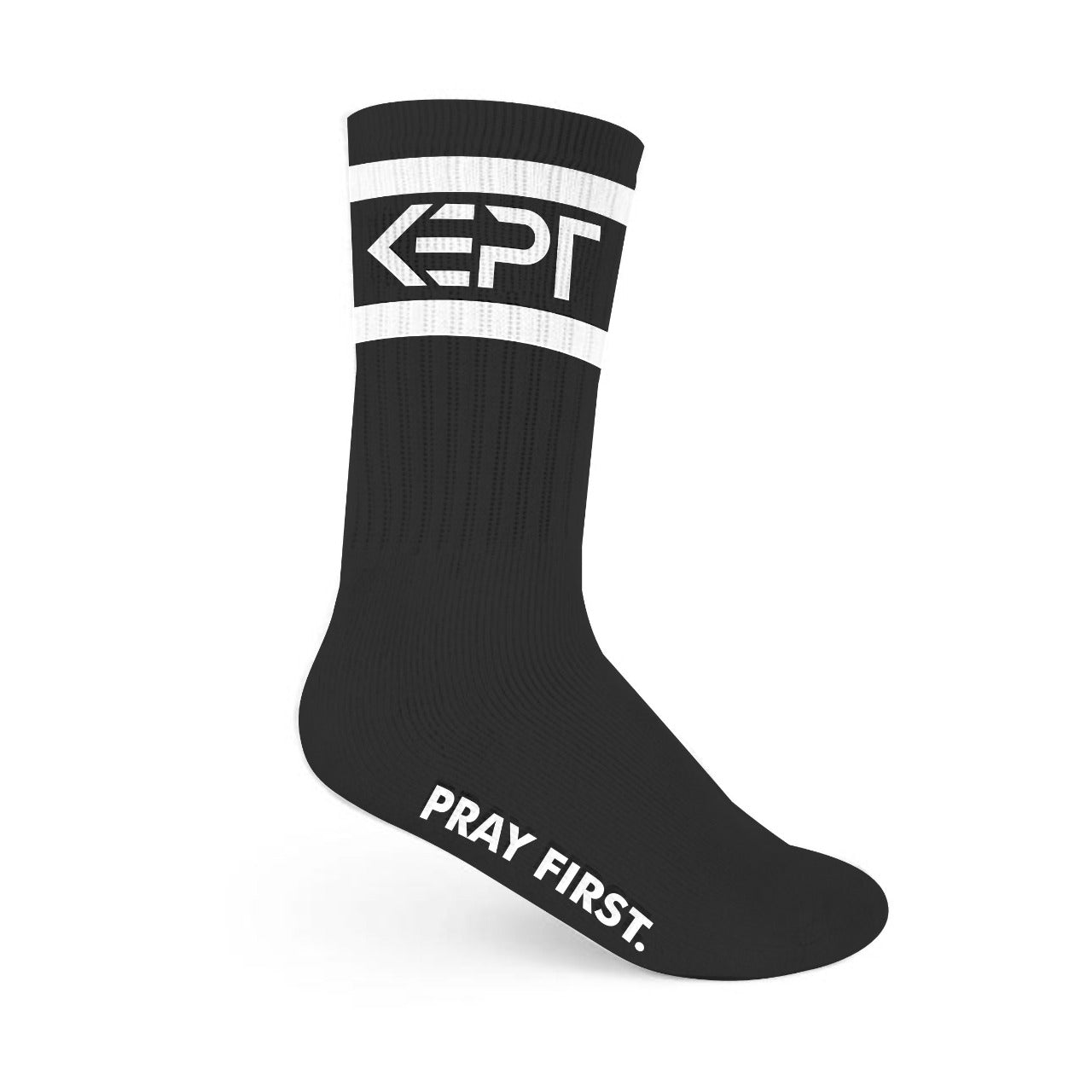 Black socks made by KEPT.