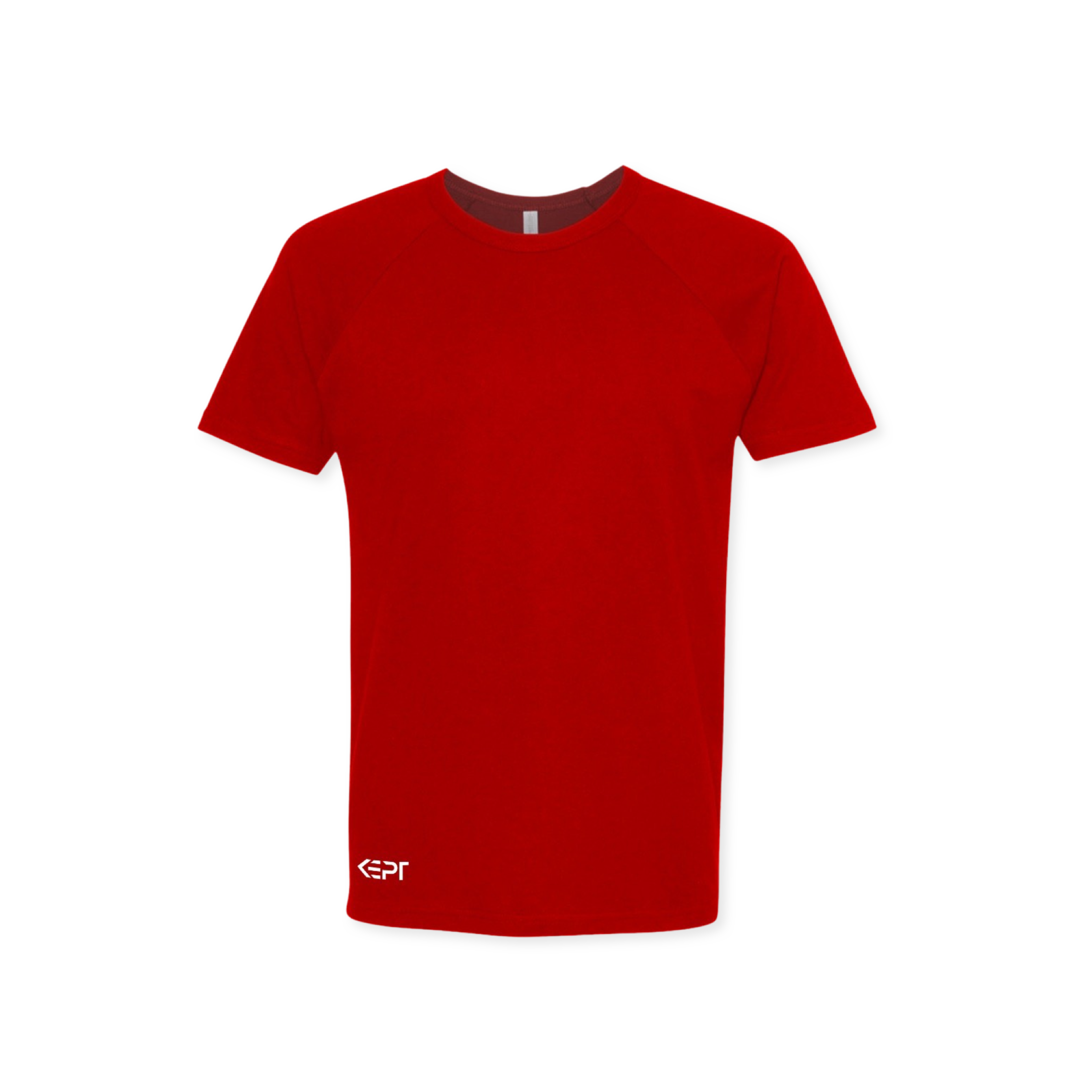 A red t-shirt made by KEPT.